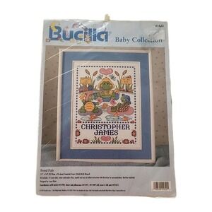 Vtg Bucilla Cross Stitch Kit Baby Collection "Pond Pals" #41620 Birth Record NEW